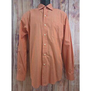 Polo Ralph Lauren Mens Orange Stripe Long Sleeve Shirt Large